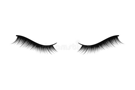 Eyelash Logo Template Eyelash Extension Concept Lush Black Lashes On White Background For