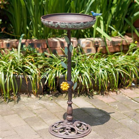 Panacea Galvanized Metal Outdoor Bird Bath 2 Inch Bird