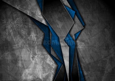 Dark Grey And Blue Abstract Corporate Grunge Background Stock Vector