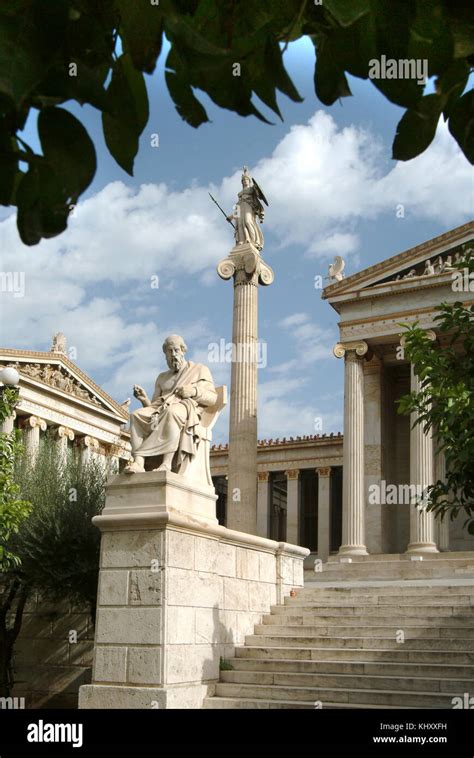 Statue Of Plato Academy Of Athens Athens Attiki Greece Europe