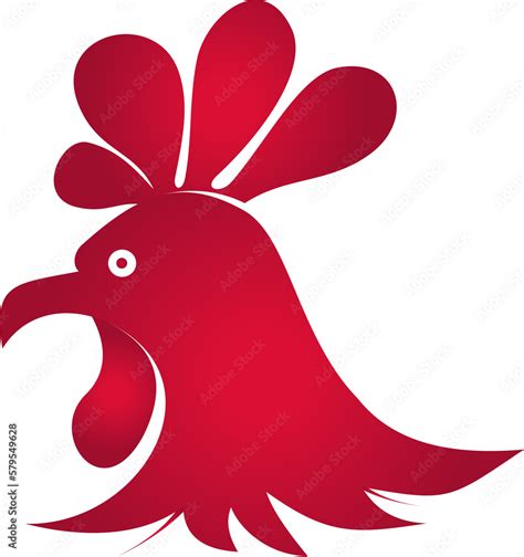 Rooster. Cock. Abstract rooster logo, cock icon. Red fire rooster as ...