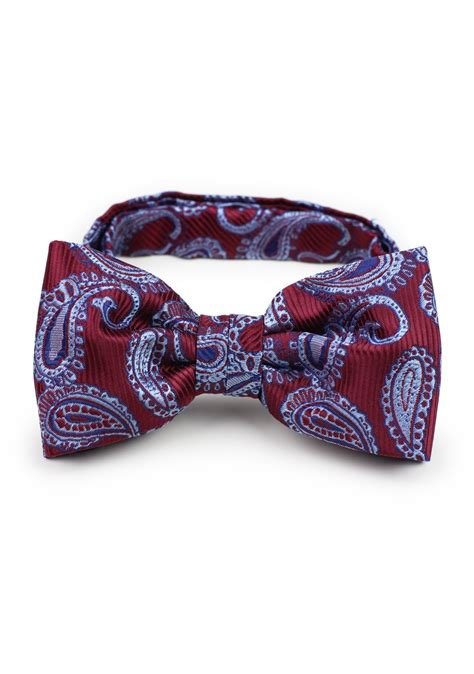 Burgundy Paisley Menswear Set 6 Pc Paisley Tie Set In Burgundy Red Bows N