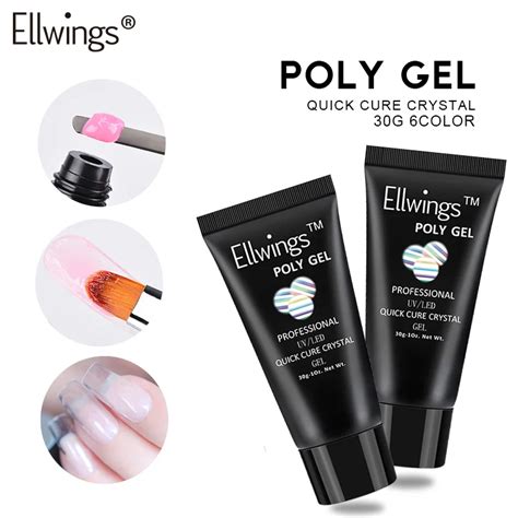 Ellwings G Polygel Nail Acrylic Poly Gel Pink White Clear Crystal Uv