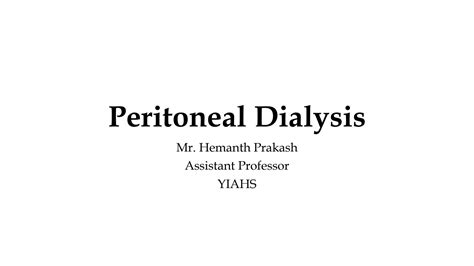 Solution Peritoneal Dialysis Studypool