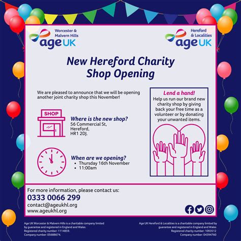 Hereford Charity Shop Set To Open Age Uk Worcester And Malvern Hills