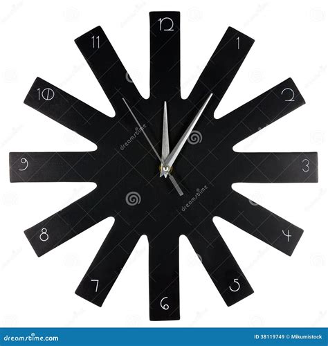 Black Modern Wall Clock Stock Image Image Of Classic 38119749