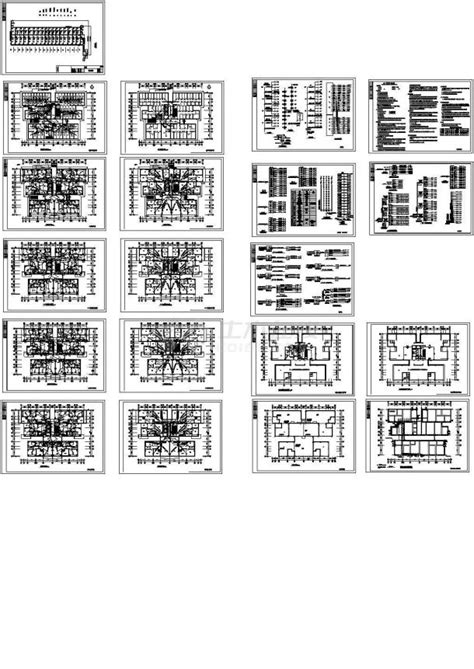 十七层住宅楼电气施工cad图纸居住建筑土木在线
