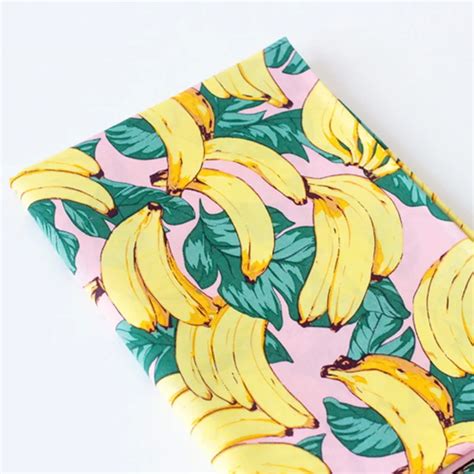 145cm Breadth Banana Print Pure Cotton Fabric In Fabric From Home