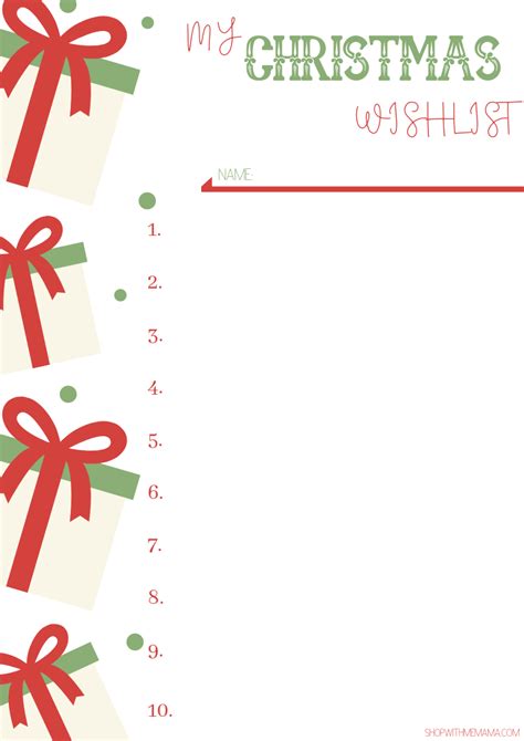 Printable Christmas Lists 25 Free Printables Artofit