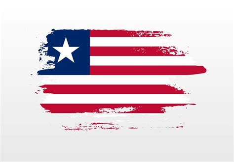 Bandera De Salpicadura Pintada Con Pincel De Estilo Moderno De Liberia