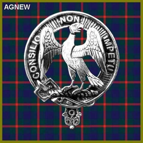 Agnew Tartan Clan Crest Scottish Brooch Cap Badge Th8 Badge Scottish