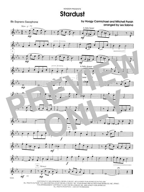 Les Sabina Stardust Bb Soprano Sax Sheet Music And Printable Pdf