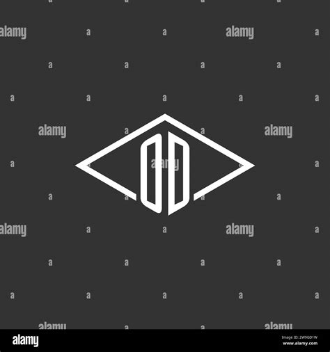 Initials Od Logo Monogram With Simple Diamond Line Style Design Vector