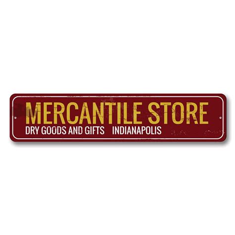 Mercantile Store Sign Dry Goods Metal Decor Sign Size 4 X 16 Inches