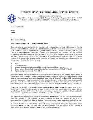fillable  tourism finance corporation  india limited fax email