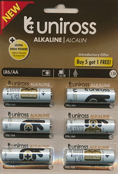 Uniross AA Alkaline Batteries at 18 piece ए ए कषरय बटर in