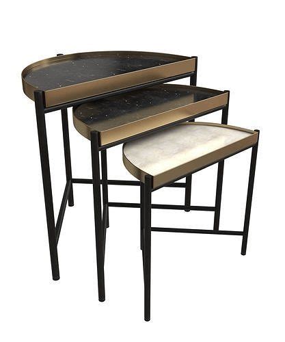 Danika Marble Nesting Table Set D Model Cgtrader