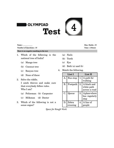 Solution Grade 1 Test 4 Science Olympiad Mcq Quiz 35 Questions With