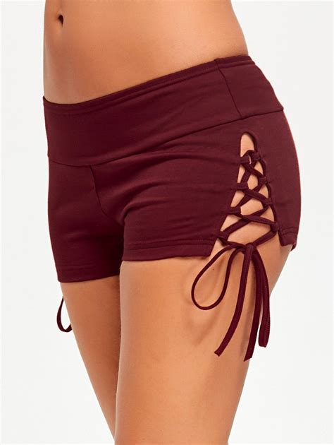 [43 Off] Lace Up Sides Shorts Rosegal