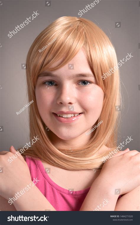 Portrait Blonde Girl Posing Studio Stock Photo Shutterstock