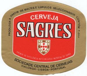 Drink Label Sagres Cerveja Central De Cervejas S A PortugalCol PT