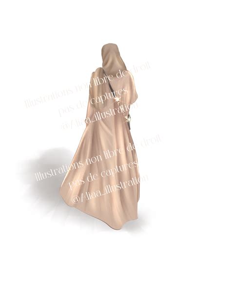 Illustration femme voilée de dos nude peau claire aliaa illustration