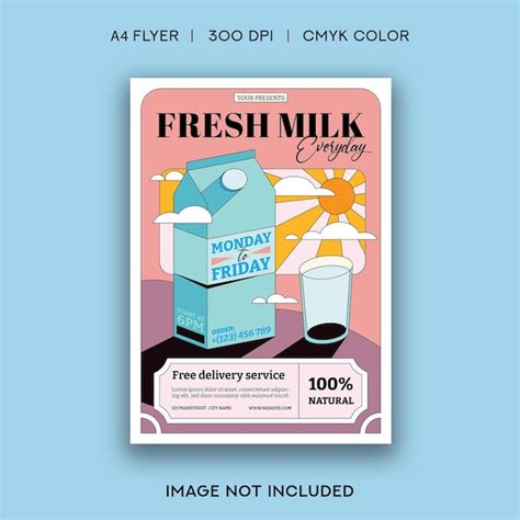 Premium Vector | Milk flyer