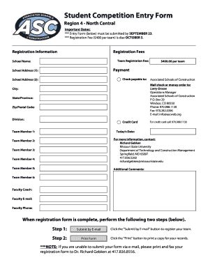 Fillable Online Region Ascweb Registration Form Asc Region