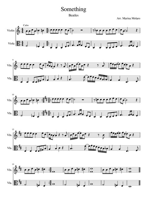 Something Arr Marina Molaro By The Beatles Sheet Music For Instrumental Duet At Sheet Music