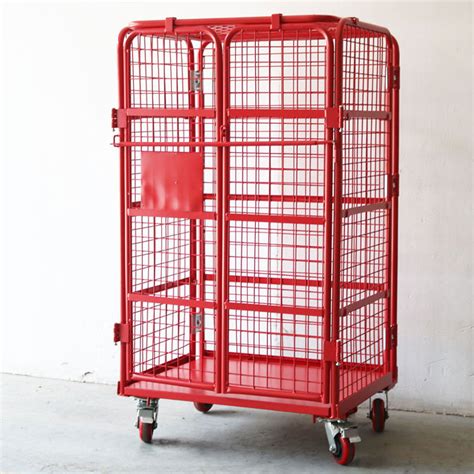 4 Sided Roll Cage Heavy Load Warehouse Trolley