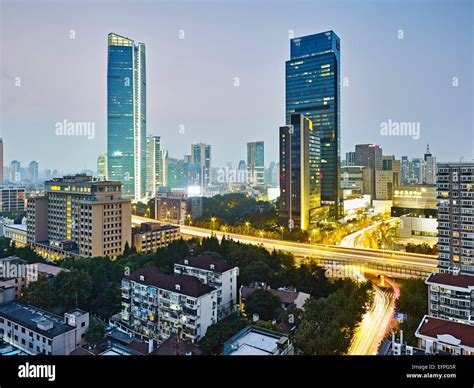 Jing An district at dusk, Shanghai, China Stock Photo: 78556963 - Alamy
