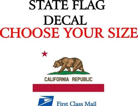 California State Flag Sticker Decal State Flag Of California 5 Yr