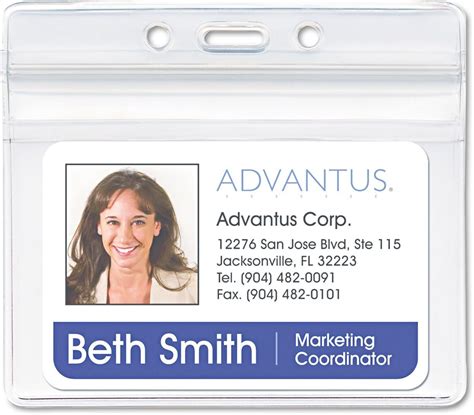 Advantus 75523 Resealable Id Badge Holder Horizontal 3 3