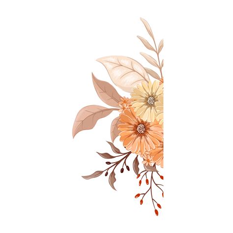 Orange Flower Arrangement With Watercolor Style 15740030 PNG