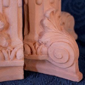 Italian Terracotta Columns Bookends Ionic Corinthian Shelf Brackets