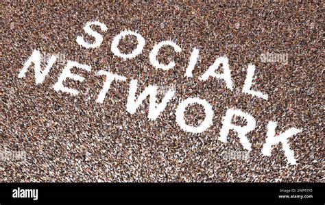 Conceptual Large Community Of People Forming The Social Network Message