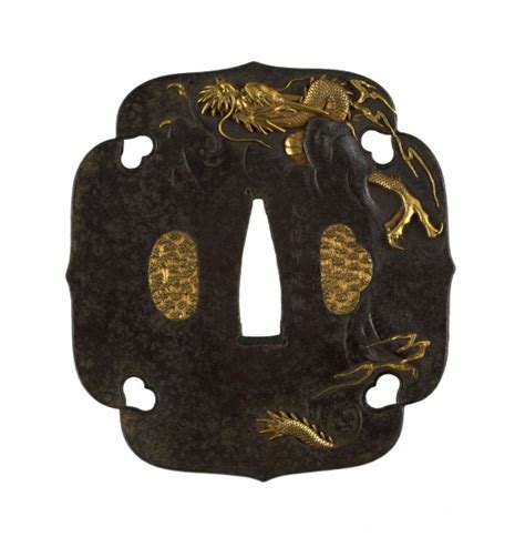 Tsuba with Dragon Ascending Through Clouds | 51.330 | The Walters Art ...