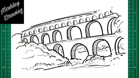 How To Draw Pont Du Gard YouTube