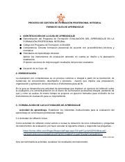 Guia De Aprendizaje Evaluaci N Del Aprendizaje Docx Proceso De