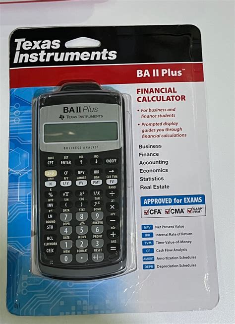 Texas Instruments Ti Ba Ii Plus Financial Calculator Cfa Computers And Tech Office And Business