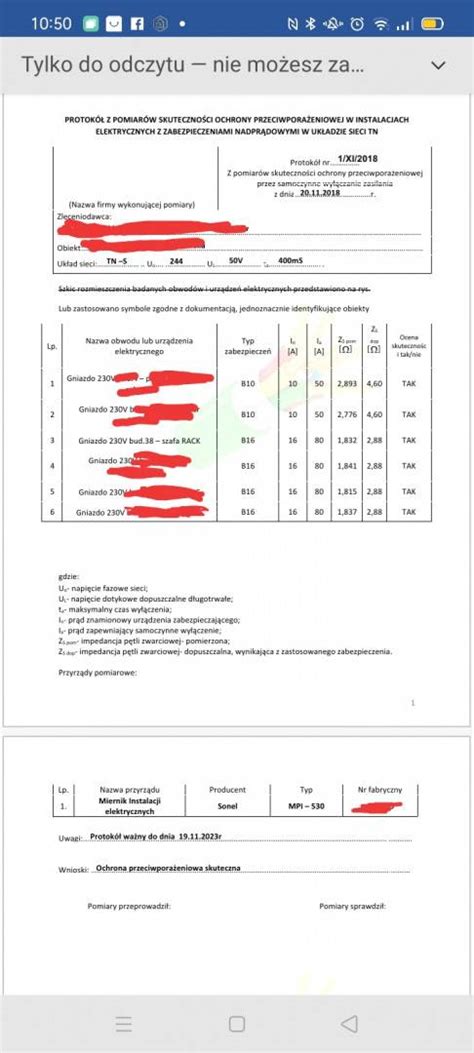 protokół elektryczny do odbioru domu wzór felicit ro