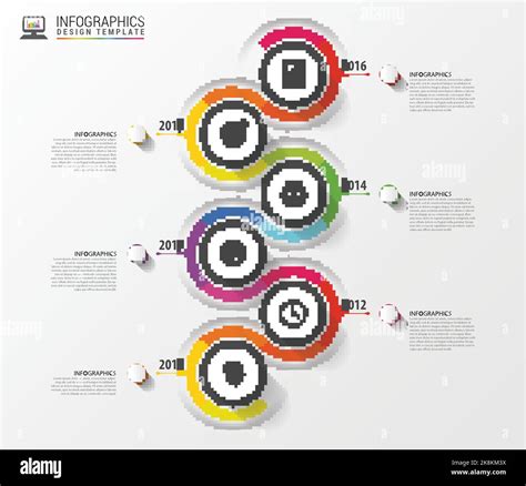 Plantilla De Infografías De Escala De Tiempo Diseño Moderno Y Colorido Ilustración Vectorial