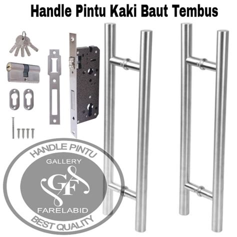 Jual Handle Pintu Rumah Kaki Baut Tembus Cm Cm Set Kunci Gagang