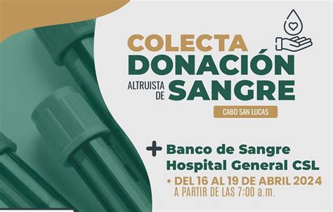 Efectúa Hospital General de Cabo San Lucas colecta de sangre segura