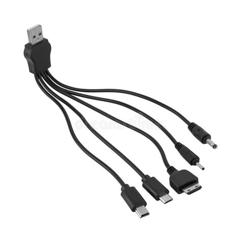 Universal Adapter Cable From Usb Connector To Micro Usb Mini Usb And Other Connectors White