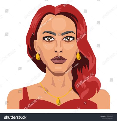 Beautiful Girl Red Hair Illustration Vector Stock Vector Royalty Free