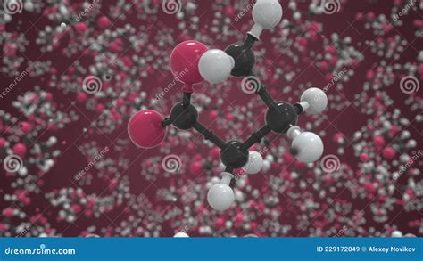 Gamma Butyrolactone Molecule Made With Balls Conceptual Molecular Model Chemical Looping 3d