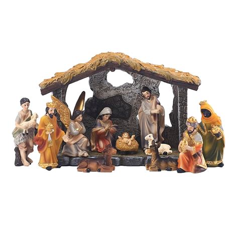 Mini Escena De Natividad Navide A Conjunto De Figuras De Pesebre