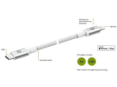 Mophie Usb C Naar Lightning Kabel Cm Wit