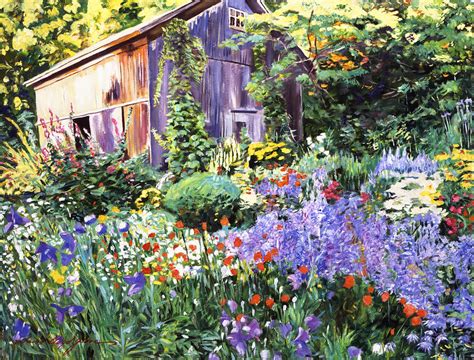 An Impressionist Garden Painting By David Lloyd Glover